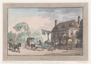 Een Postherberg, 1787 door Thomas Rowlandson