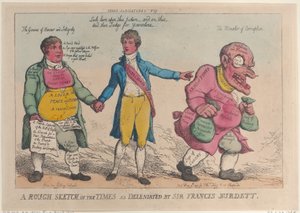 Een ruwe schets van de tijden zoals geschetst door Sir Francis Burdett door Thomas Rowlandson