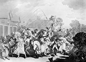 Een Plotselinge Windvlaag in Hyde Park door Thomas Rowlandson