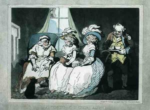 "Een Bezoek aan de Tante", geaquarelleerd door Francis Jukes, uitgegeven door E. Jackson door Thomas Rowlandson