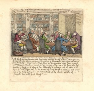 Een groep schrijvers die dineren bij het huis van een rijke burger