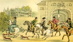 Een nobel jachtgezelschap door Thomas Rowlandson