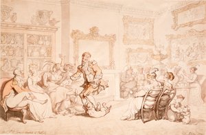 Een receptie bij de douairière hertogin van Portland, 1703 door Thomas Rowlandson