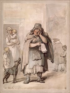 Een straatverkoper op een straathoek, Londen door Thomas Rowlandson
