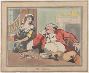 Na het diner, 22 oktober 1789 door Thomas Rowlandson