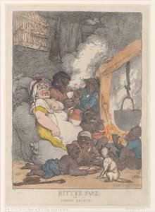 Bittere Kost of Schoorsteenvegers die zich Verkwikken, 1812 door Thomas Rowlandson
