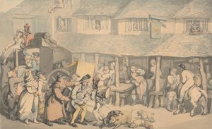 Bodmin Cornwall: De aankomst van de postkoets door Thomas Rowlandson