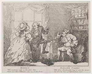 Bozzy en Madame Piozzi Frontispice, Bozzy en Piozzi door Peter Pindar, 1780-86