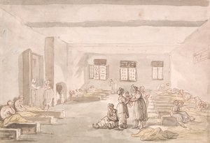 Bridewell, De Pass Room, Gevangenis door Thomas Rowlandson