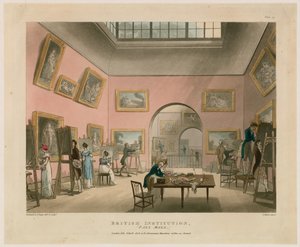 British Institution, Pall Mall door Thomas Rowlandson