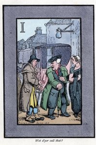Check Hackney klaagt bij passagiers over kleine fooien door Thomas Rowlandson