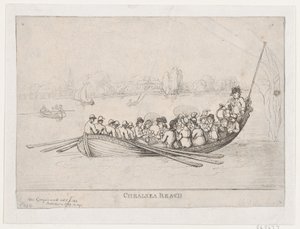 Chelsea Reach door Thomas Rowlandson