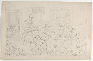 Kinderjaren: De Eerste Leraar, uit De Dans van het Leven, 1 september 1817 door Thomas Rowlandson