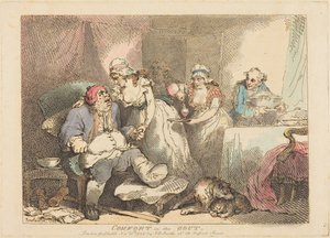 Verlichting bij jicht door Thomas Rowlandson