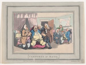 Comforts of Bath, Plaat 1, 6 januari 1798 door Thomas Rowlandson