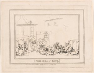 Comforts of Bath, Plaat 7, 6 januari 1798 door Thomas Rowlandson