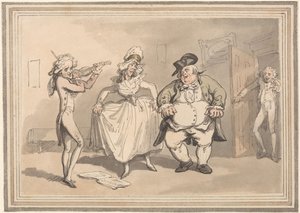 Comforts of Bath: Privépraktijk voorafgaand aan het bal door Thomas Rowlandson