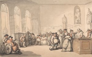 De geneugten van Bath: de Pump Room door Thomas Rowlandson