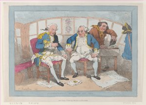 Commandanten in gevecht op zee door Thomas Rowlandson