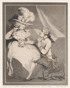 Hofmakerij in de hoge kringen, 15 december 1785 door Thomas Rowlandson