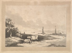 Koeien en zeegezicht, 1783-89 door Thomas Rowlandson