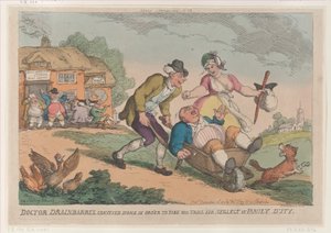 Doctor Drainbarrel naar Huis Gebracht om Zijn Proces te Ondergaan voor Verwaarlozing van Fa..., 30 november 1810 door Thomas Rowlandson