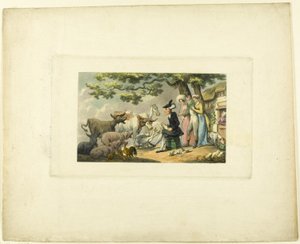 Doctor Syntax tekent naar de natuur, uit De Tour van Doctor Syntax door Thomas Rowlandson