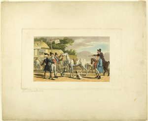 Doctor Syntax verkoopt Grizzle, uit The Tour of Doctor Syntax door Thomas Rowlandson