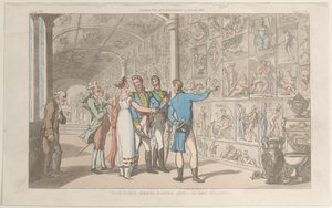 Don Luigi ontmoet Donna Anna in het museum, uit Napels en de Campagna Felice: in..., 1 juni 1815 door Thomas Rowlandson