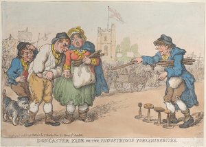 Doncaster Fair of de IJverige Yorkshirebites, 1808-18 door Thomas Rowlandson