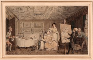 Dr. Syntax Schildert een Portret door Thomas Rowlandson