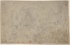 Dr. Syntax en de gepensioneerde vossenjagers door Thomas Rowlandson