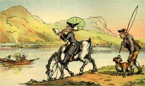 Dr. Syntax schetst het meer door Thomas Rowlandson