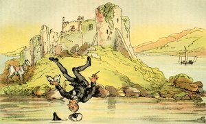 Dr. Syntax valt in het water door Thomas Rowlandson