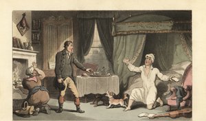 Engelse heer die een brief van zijn familie ontvangt door Thomas Rowlandson