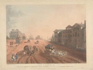 Ingang van de Piccadilly of Hyde Park Corner Turnpike (nr. 1) door Thomas Rowlandson