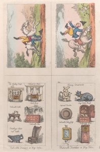 Modieuze Meubels bij Hogs Norton, Wiskundig Paardrijden, 1809 door Thomas Rowlandson
