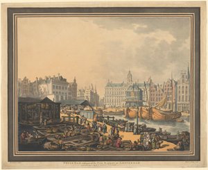 Feyge Dam, met een deel van de vismarkt in Amsterdam