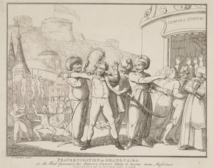 „Fraternization in Grand Cairo” of „De gekke generaal en zijn vrolijke gezelschap” – op weg naar tamme moslims door Thomas Rowlandson
