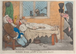 Opgeven van de geest of één te veel, 1813 door Thomas Rowlandson