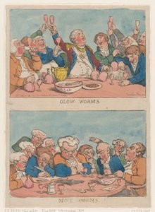 Gloeiwormen, mestwormen door Thomas Rowlandson