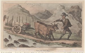 Ziek naar Achteren Gaan, uit De Militaire Avonturen van Johnny Newcome door Thomas Rowlandson