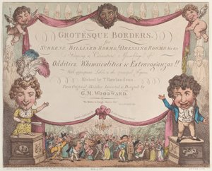 Groteske Grenzen voor Schermen, Biljartkamers, Kleedkamers, enz., 1799-1800 door Thomas Rowlandson