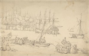 Havenscène door Thomas Rowlandson