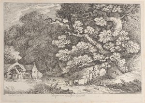 Hengar bij Camelford, Cornwall door Thomas Rowlandson