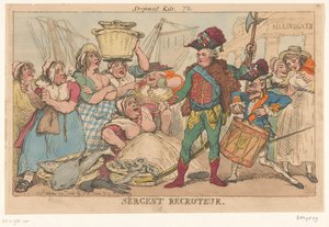 Hertog van Orléans tussen de visvrouwen, 1789 door Thomas Rowlandson