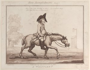 Paardprestaties, schets 3: Een fluiter!!, 1 augustus 1799 door Thomas Rowlandson