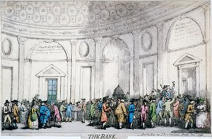Interieur van de Bank of England, City of London door Thomas Rowlandson