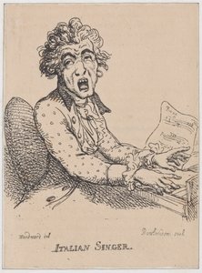 Italiaanse zanger, april 1808 door Thomas Rowlandson
