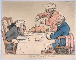 Joden bij een lunch door Thomas Rowlandson